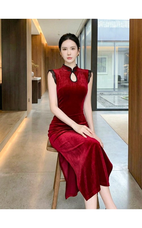 4✮- OWFMY16056 - Bodycon Midi Dress (Small Cut)