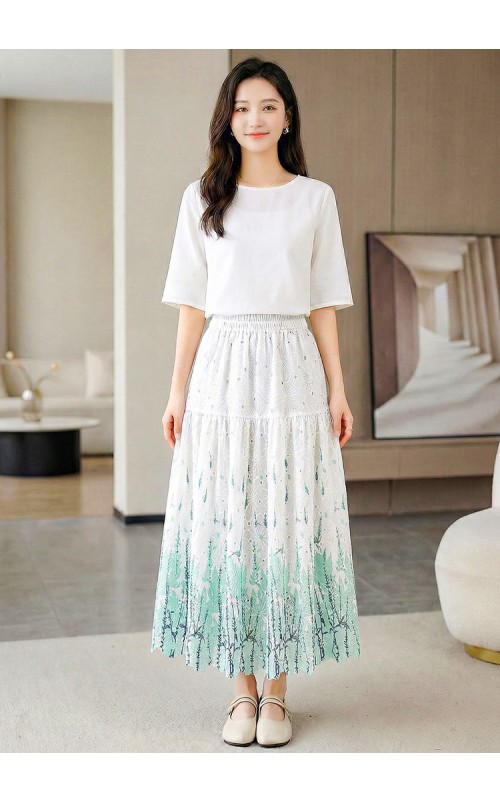 4✮- OWFMY16240 - Midi Skirt (S-3XL)