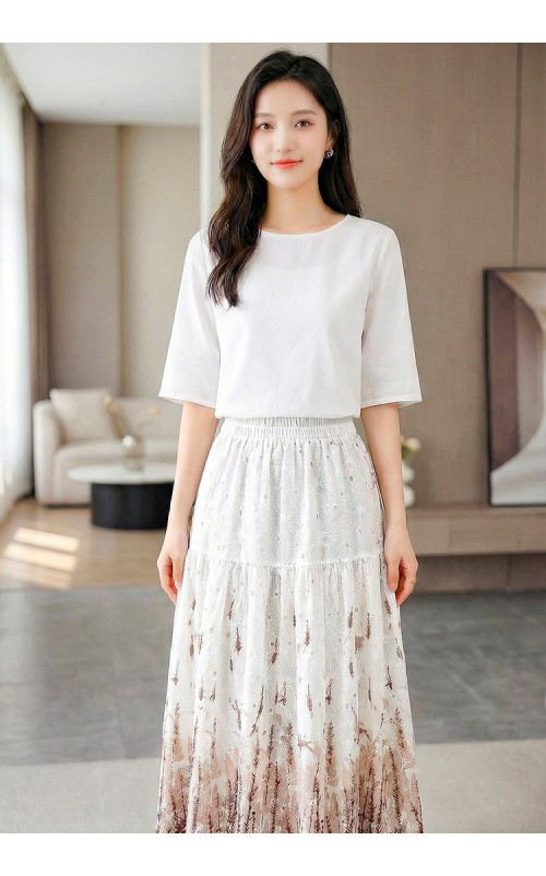 4✮- OWFMY16240 - Midi Skirt (S-3XL)