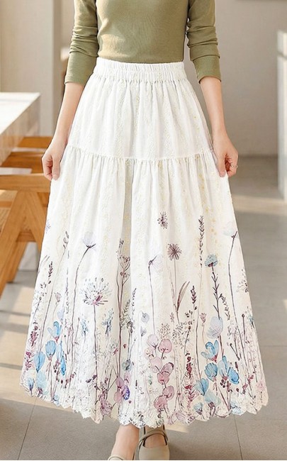 4✮- OWFMY16241 - Midi Skirt (S-3XL)