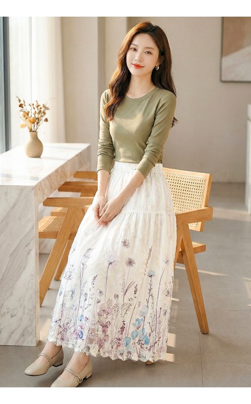 4✮- OWFMY16241 - Midi Skirt (S-3XL)