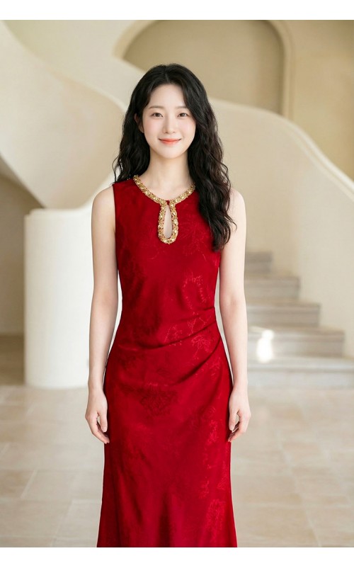 4✮- OYFRY246 - Bodycon Mermaid Midi Dress (Small Cut)