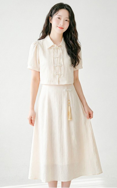 4✮- OZFRY2056 - Midi Dress (Cardigan+Dress)