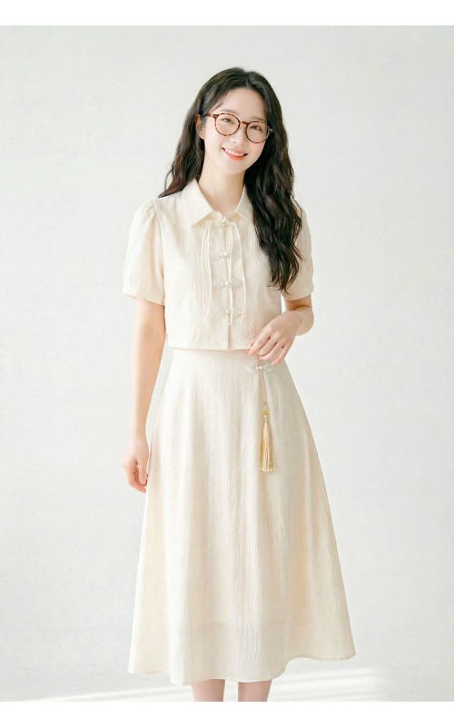 4✮- OZFRY2056 - Midi Dress (Cardigan+Dress)