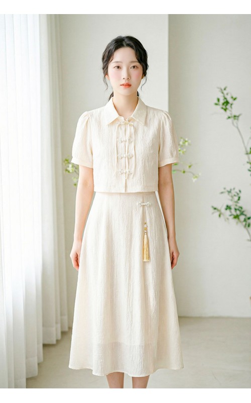 4✮- OZFRY2056 - Midi Dress (Cardigan+Dress)