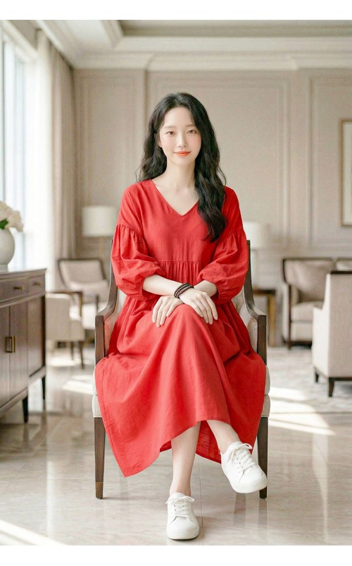 4✮- OZFRY2158 - Midi Dress