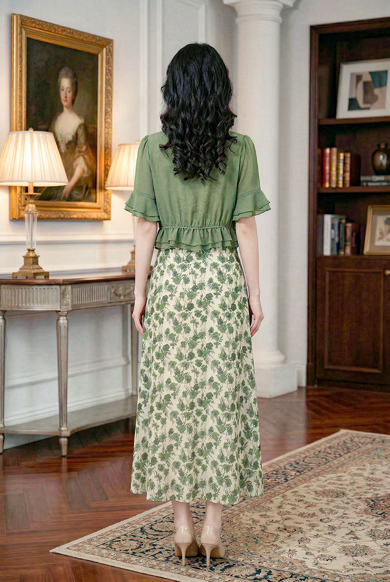 4✮- OZFRY2198 - Midi Dress (Cardigan+Dress)