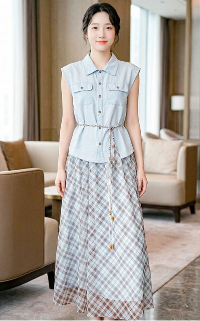 4✮- OZFRY2203 - Midi Dress (Top+Long Skirt)