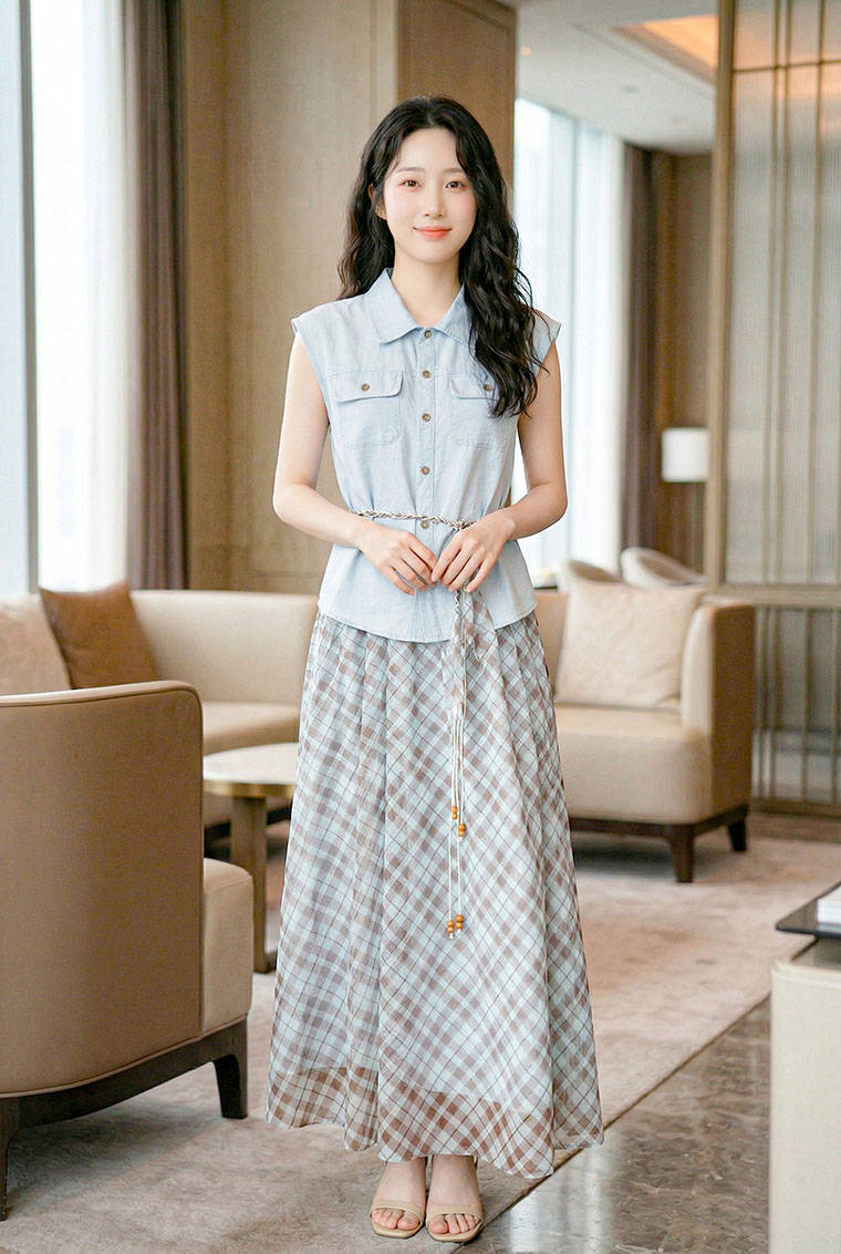 4✮- OZFRY2203 / RY2919 - Midi Dress (Top+Long Skirt)