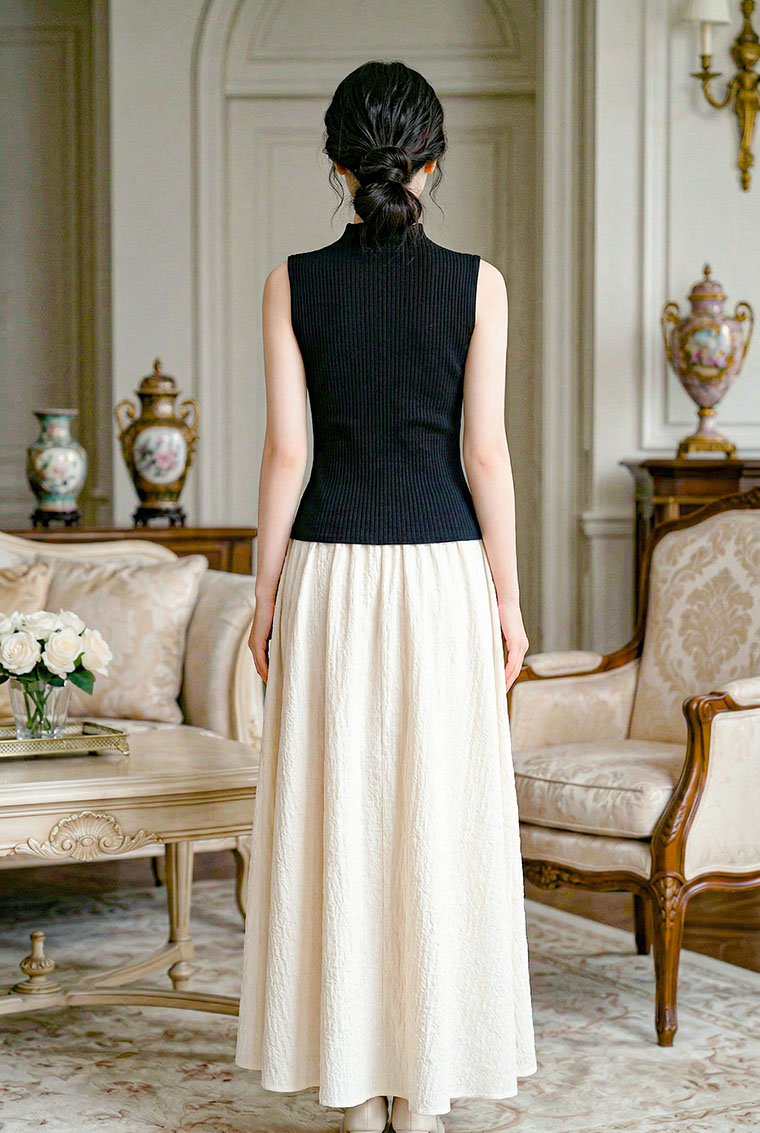 4✮- OZFRY2334 - Midi Dress (Top+Long Skirt)