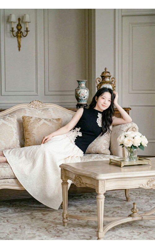 4✮- OZFRY2334 - Midi Dress (Top+Long Skirt)