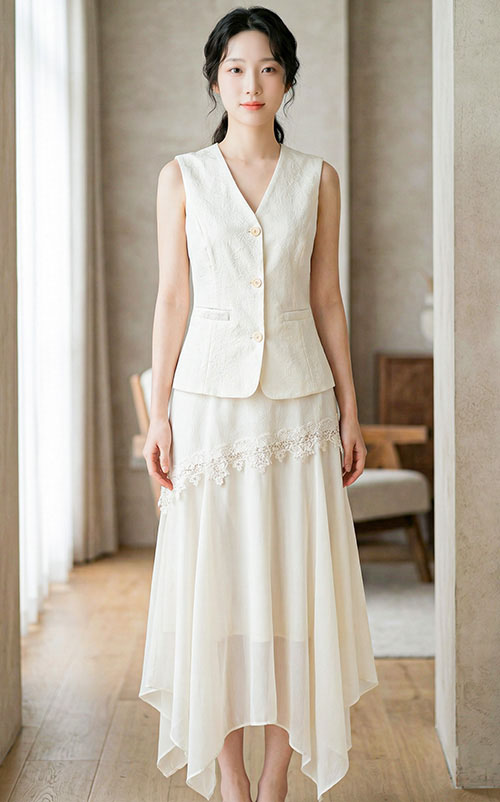 4✮- PAFRY2922 - Midi Dress (Top+Long Skirt)