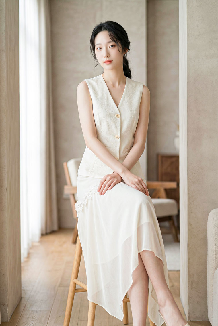 4✮- PAFRY2922 - Midi Dress (Top+Long Skirt)