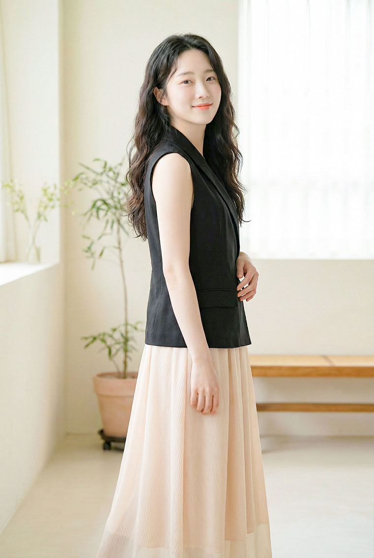 4✮- PAFRY3159 - Midi Dress (Vest+Long Skirt)