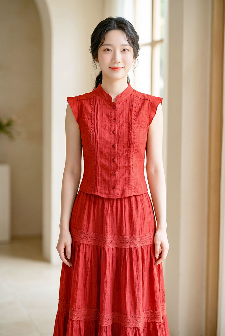 4✮- PAFRY3160 - Midi Dress (Top+Long Skirt)