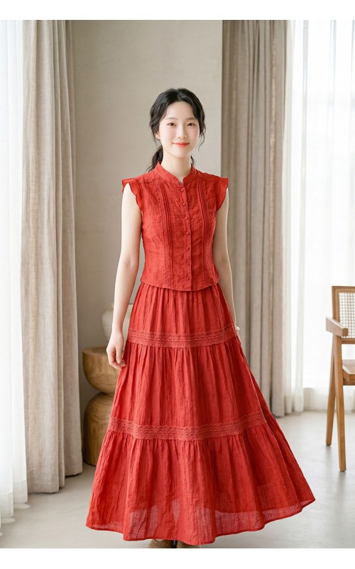 4✮- PAFRY3160 - Midi Dress (Top+Long Skirt)