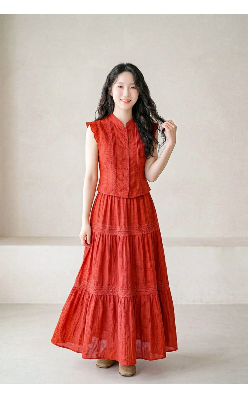 4✮- PAFRY3160 - Midi Dress (Top+Long Skirt)