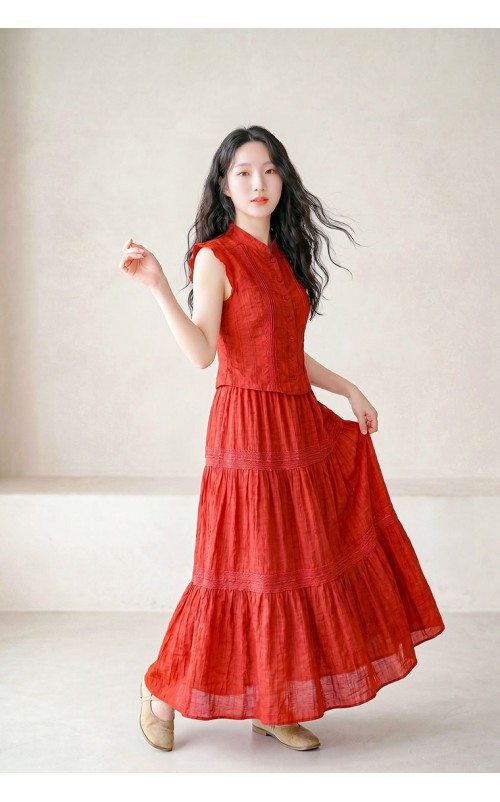 4✮- PAFRY3160 - Midi Dress (Top+Long Skirt)