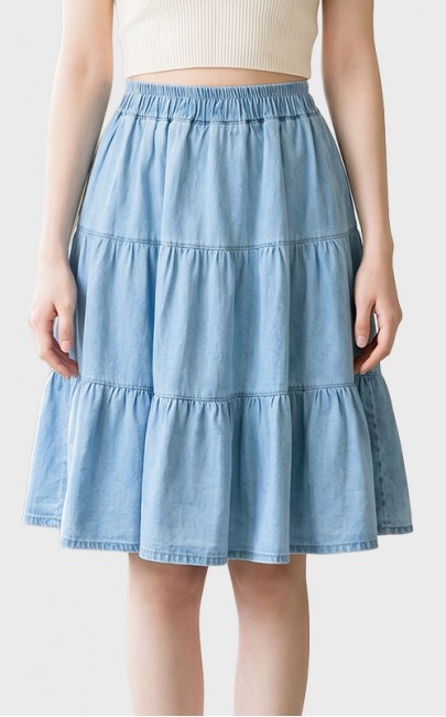 4✮- PBFRY3841 - Denim Knee Skirt