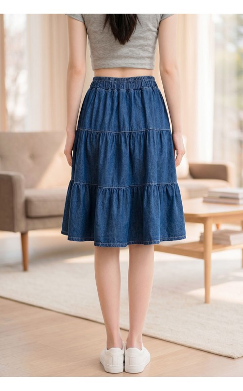 4✮- PBFRY3841 - Denim Knee Skirt