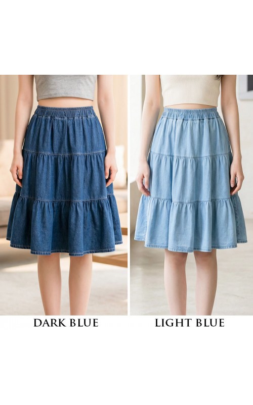 4✮- PBFRY3841 - Denim Knee Skirt