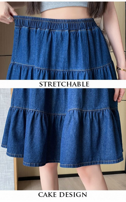 4✮- PBFRY3841 - Denim Knee Skirt