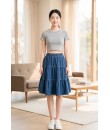 4✮- PBFRY3841 - Denim Knee Skirt