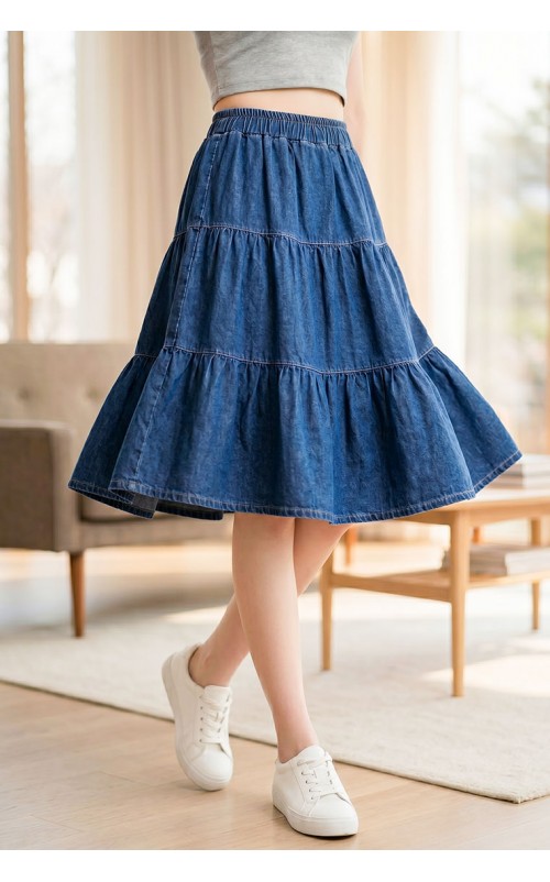 4✮- PBFRY3841 - Denim Knee Skirt