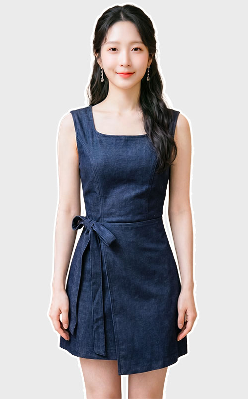 4✮- PCFRY4869 - Denim Mini Dress