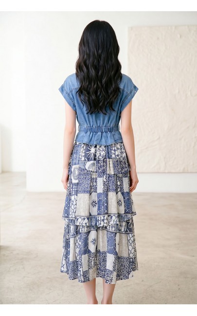4✮- PDFRY5919 - Denim Midi Dress