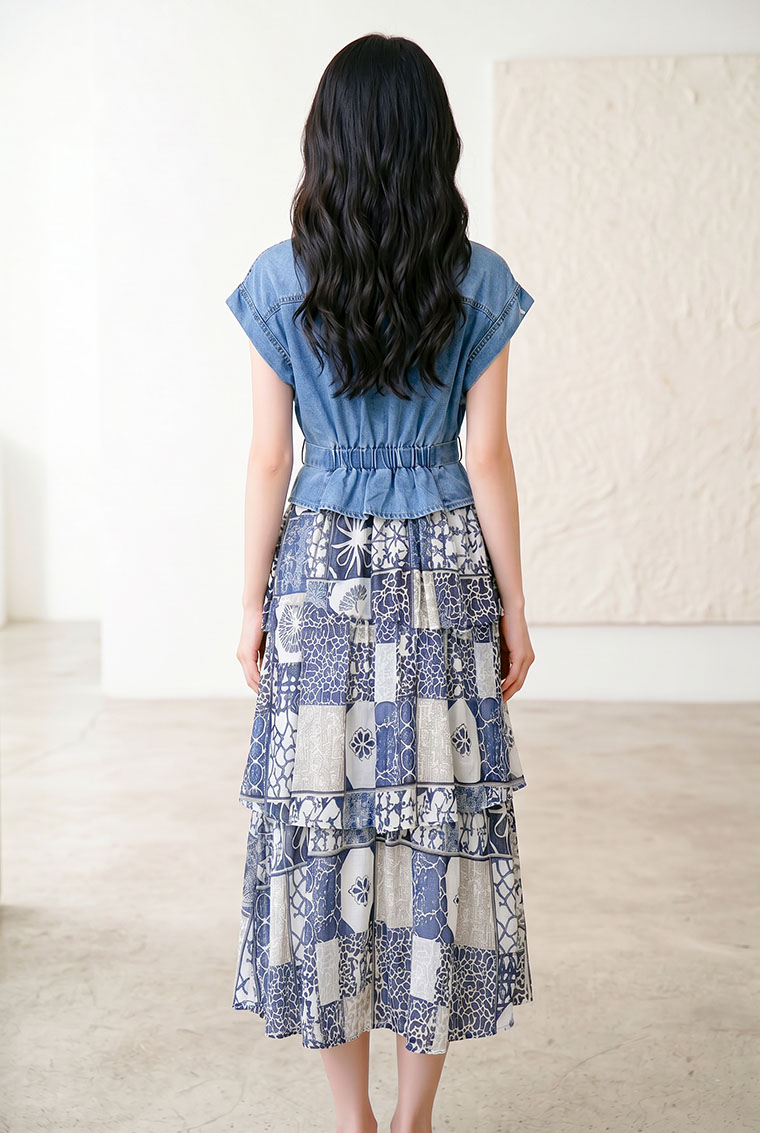 4✮- PDFRY5919 - Denim Midi Dress
