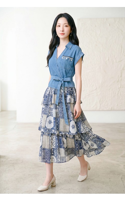 4✮- PDFRY5919 - Denim Midi Dress