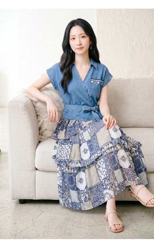 4✮- PDFRY5919 - Denim Midi Dress