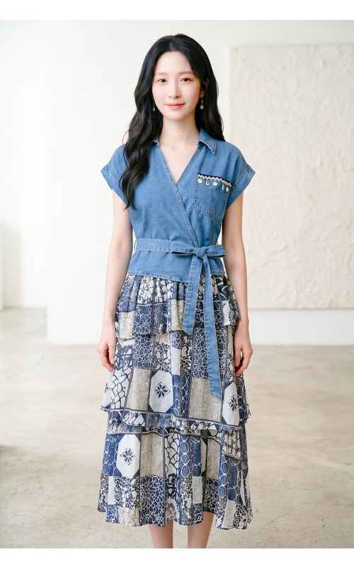 4✮- PDFRY5919 - Denim Midi Dress