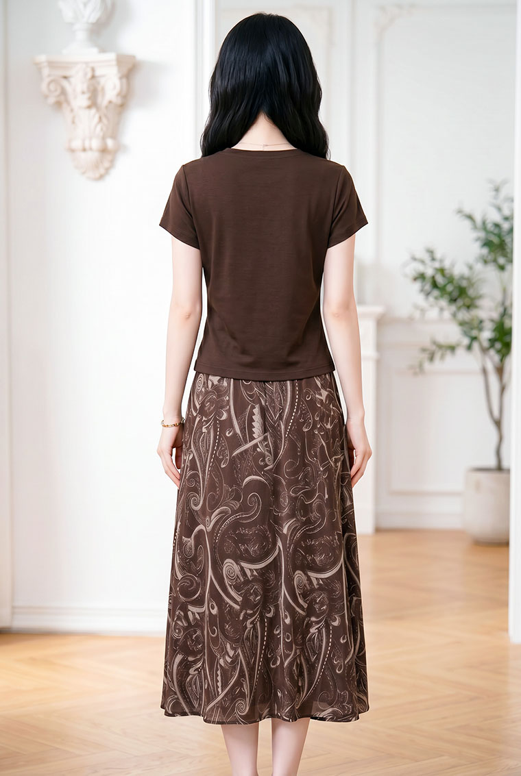 4✮- PDFRY5944 - Midi Dress (Top+Skirt)