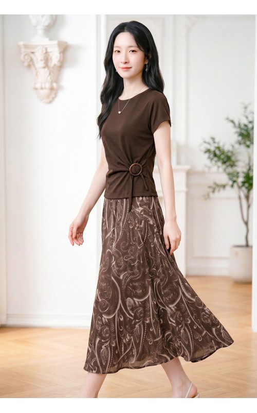 4✮- PDFRY5944 - Midi Dress (Top+Skirt)