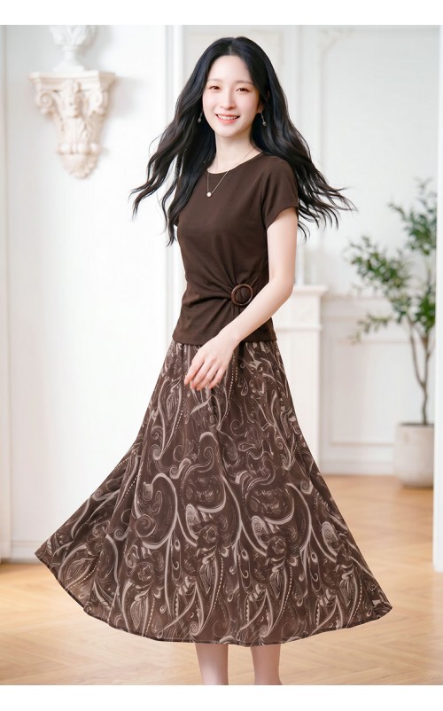 4✮- PDFRY5944 - Midi Dress (Top+Skirt)