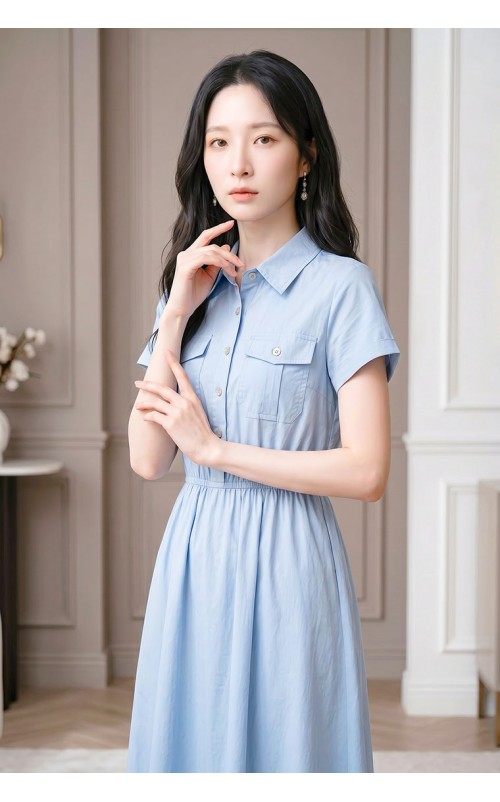 4✮- PDFRY6021 - Denim Midi Dress