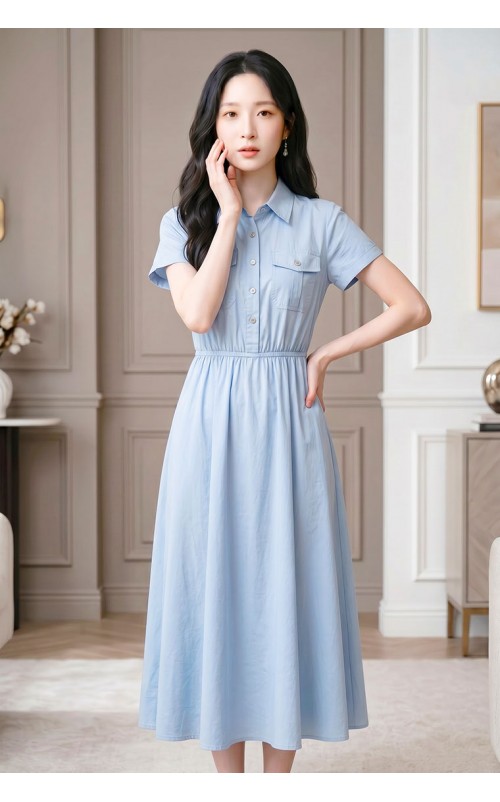 4✮- PDFRY6021 - Denim Midi Dress