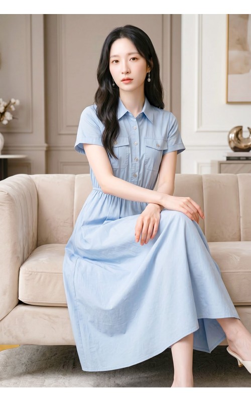 4✮- PDFRY6021 - Denim Midi Dress