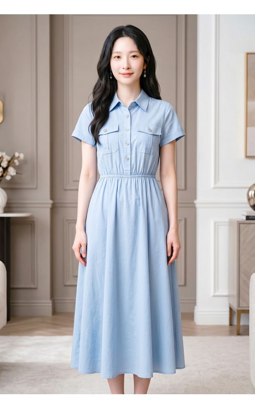 4✮- PDFRY6021 - Denim Midi Dress