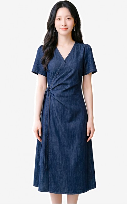 4✮- PDFRY6797 - Denim Midi Dress
