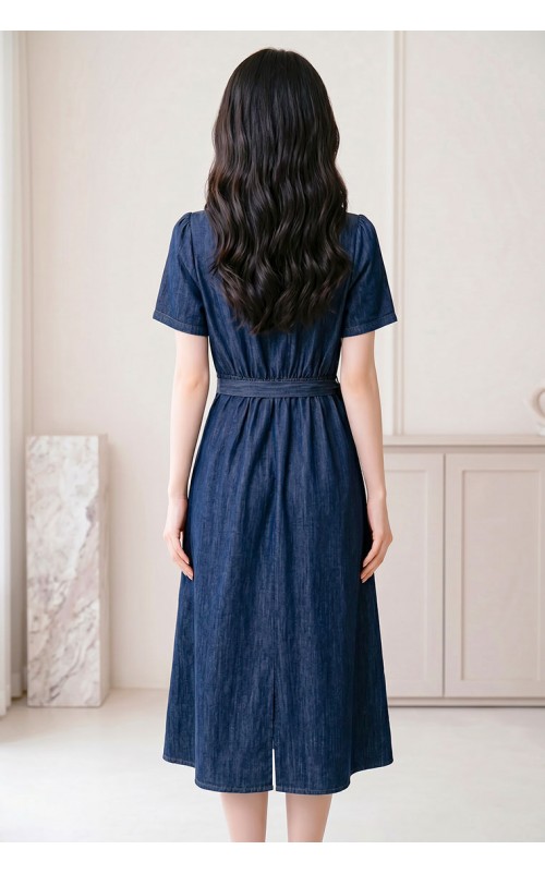 4✮- PDFRY6797 - Denim Midi Dress