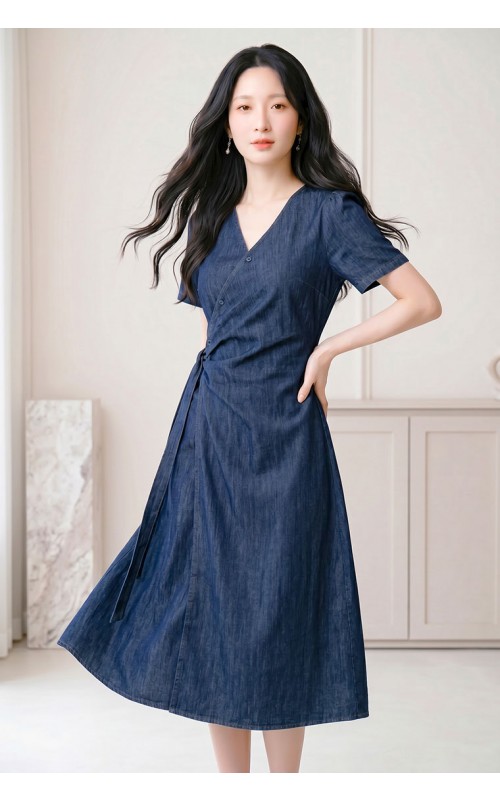 4✮- PDFRY6797 - Denim Midi Dress