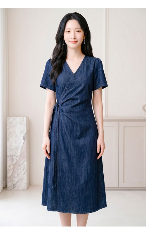 4✮- PDFRY6797 - Denim Midi Dress