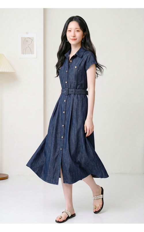 4✮- PDFRY6800 - Denim Midi Dress