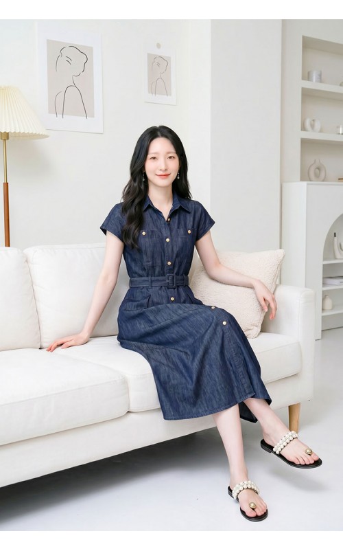 4✮- PDFRY6800 - Denim Midi Dress