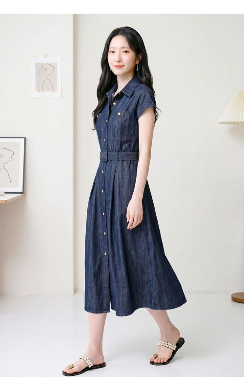 4✮- PDFRY6800 - Denim Midi Dress