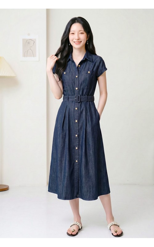 4✮- PDFRY6800 - Denim Midi Dress