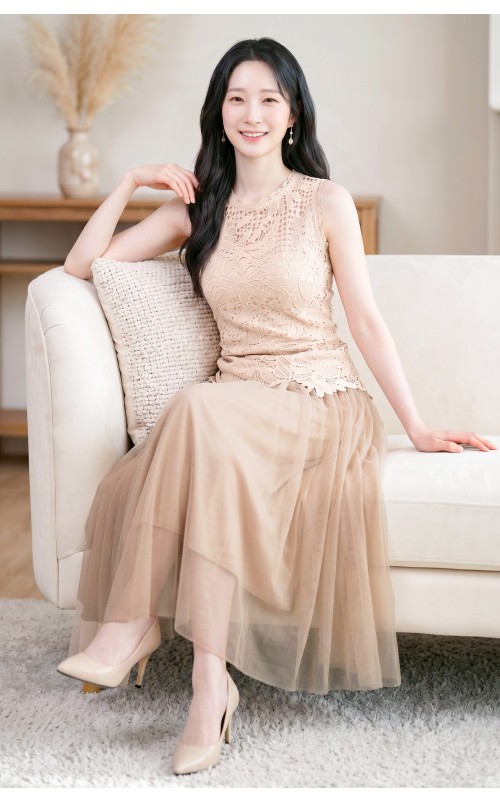 4✮- PDFRY6840 - Maxi Dress (Top+Skirt)
